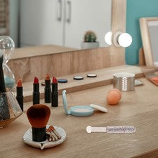 Cepillo de maquillaje con mango de diamantes de imitación aplicador corrector de belleza de setas