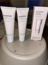 Limpiadores faciales Globales Beauty Care con vitamina C brillantes, crema para ojos NUEVO lote de 3