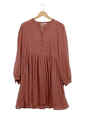 Vestido mujer ABOUT YOU talla 34 XS rosa punteado manga larga boho