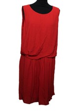 VESTIDO DE GASA EMPAPADO LUJO ROJO CEREZA Talla XL 42 NUEVO