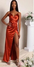 Maxi Vestido de Moda Nova Just Say Yes Satinado Óxido Para Mujer Talla Pequeña