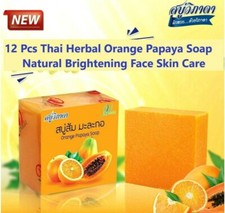 12x Jabón de hierbas de papaya naranja tailandesa iluminador natural cuidado facial de la piel VIPADA65 g