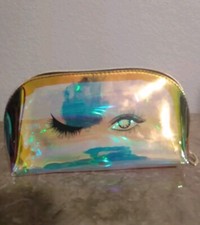 Bolsa de Maquillaje Cosmético Belleza Glamour Pestañas Guiño Cremallera 8" x 3.5"
