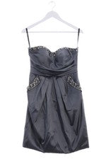 Vestido bandeau único vestido de verano lentejuelas brillantes gris claro talla 36