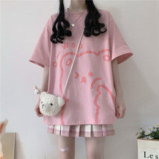 Mujer Top Verano Nueva Camiseta Manga Corta Versión Coreana Cuello Redondo Top