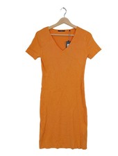 Vestido de verano Zero mujer manga corta viscosa casual streetwear naranja claro talla 38