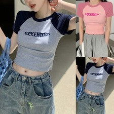 Täglich Damen-T-Shirts Heiße Mädchen Kurz Kurze Ärmel Mikroelastizität Mode