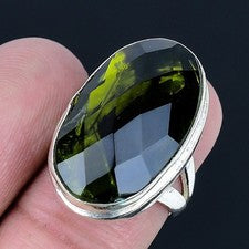 Anillo de joyería de plata esterlina 925 hecho a mano de piedras preciosas...