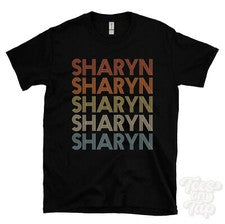 CAMISETA ESTILO RETRO REPETIDA SHARYN Hombre y Mujer Novedad Genial Nombre Regalo