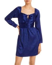 Vestido de novia Aqua L7221 azul oscuro manga larga para mujer talla S