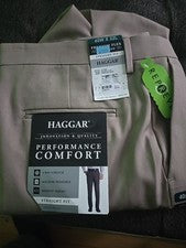 Pantalones Haggar Para Hombre 40x32 Caqui Rendimiento Comodidad Calce Recto Nuevos