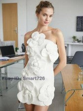 Vestido corto de fiesta de noche lápiz con un hombro fluidos 3D de moda para mujer 667