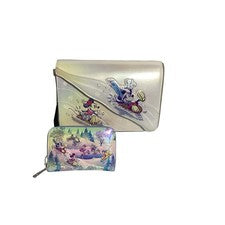 Disney Loungefly Mickey Mouse & Friends Invierno País de las Maravillas Conjunto Bandolera y Cartera