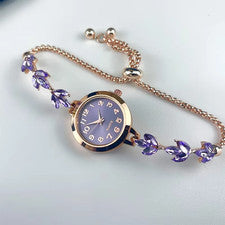 Reloj de cuarzo de lujo para mujer pulsera de diamantes de imitación elegante regalo para dama (sin caja)