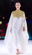 Vestido largo caftán Abaya Farasha Ramzan venta Eid Dubai marroquí Georgette Ramzan
