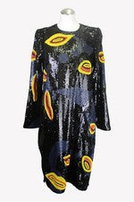 Postyr Damen Kleid Gr. 34 Mehrfarbig NEU Shiftkleid Shirtkleid Dress Party-Kleid