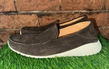 Nuevo Para Hombres OluKai Ka'a Zapatos Mocasines Sin Cordones Marrón Gamuza Cuero Talla 10