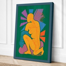 Impresión en lienzo abstracto contemplación dorada arte de pared decoración del hogar listo para colgar