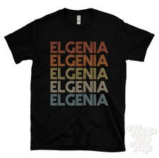 CAMISETA ELGENIA ESTILO RETRO REPETIDO Hombre y Mujer Novedad Genial Nombre Regalo