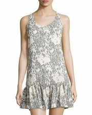 Vestido para mujer Dex Leopardo Volantes Gris Sin mangas Grande Forrado Nuevo 5008
