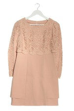 Vestido de cóctel dybula fun encaje elegante beige talla 38 mujer
