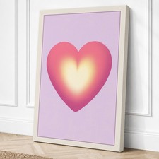 Arte de pared moderno en lienzo de corazón luminoso decoración del hogar listo para colgar