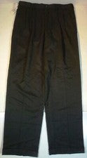 *NUEVO CON ETIQUETAS* PANTALONES CON PUÑOS PLISADOS DE MODA DE DISEÑADOR NEGROS VAN HEUSEN PARA HOMBRE TALLA 34/34 M119
