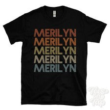 CAMISETA MERILYN ESTILO RETRO REPETIDO Hombre y Mujer Novedad Genial Nombre Regalo