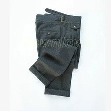 Pantalones de vestir estilo italiano Nápoles para hombre negocios informales pantalones largos lana fiesta