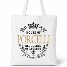 Bolso de Mano PORCELLI Casa del Apellido Algodón Idea de Regalo
