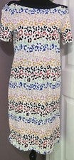 Vestido Camiseta Boden Para Mujer Cuello Barco Arco Iris Estampado Leopardo - Talla 2R EE. UU. NUEVO CON ETIQUETAS