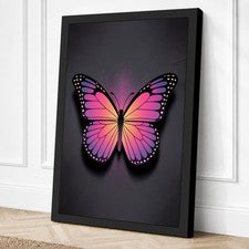 Arte de pared moderno en lienzo de mariposa con joyas decoración del hogar listo para colgar