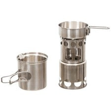FOX Outdoor Utensilios de Cocina Viaje Acero Inox. Camping Sistema Olla