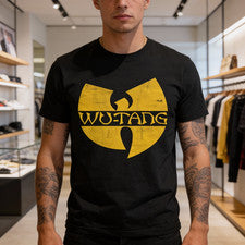 Camiseta con logotipo de Wu-Tang Clan - mezcla seca negra