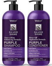 Champú y acondicionador morado para cabello gris