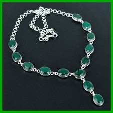 Venta de Halloween Collar de cadena con bisel de piedras preciosas ovalado de zambia ovalado de plata esterlina