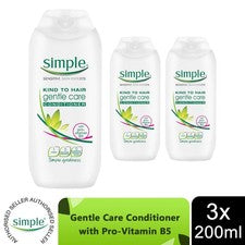 Acondicionador Simple Kind to Hair Gentle Care, 3 x 200 ml