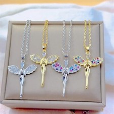 Collar cadena mujer cadena mujer hada elfo alas circonita bisutería regalo