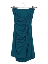 Vestido de cóctel mujer Imperial sin tirantes fruncido Petrol talla S 36