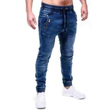 Pantalones Para Hombres De Vestir Elegante Moda Vaquero Rasgados Jeans Pantalón