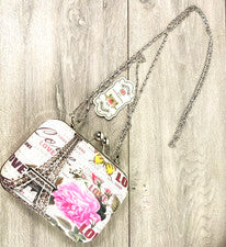Bolso sin asas pequeño con estampado de torre Eiffel Love de noche solo de moda para mujer