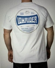 Camisa Lowrider Oilcan Hombres Mujeres Unisex Blanca Rara Diseño Oilcan Delantero y Trasero