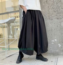 Pantalones Knickerbockers de pierna ancha para hombre falda talla estilo japonés nuevo