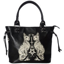 Banned Gothic Goth Okkult Punk Handtasche Shopper Tasche - Esoteric Cat Katzen