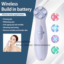 Máquina facial 3 en 1 inalámbrica fotón terapia led estiramiento facial piel estiramiento R-F