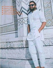 Camisa de moda tradicional india para hombre para hombre Vestido largo de alg...