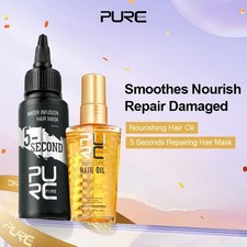 PURC Suavizante Aceite de Argán Aminoácidos Aceite Cabello Queratina Mascarilla Capilar Juegos Reparación