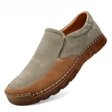 Zapatos informales de cuero genuino para hombre mocasines transpirables sin cordones zapatos para conducir