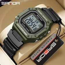 Reloj deportivo militar SANDA para hombre LED digital 50M resistente al agua esfera grande