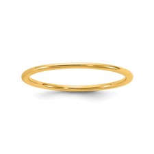 Alianza de boda clásica ligera sólida de oro amarillo de 14 quilates de ajuste cómodo de 1 mm de ancho